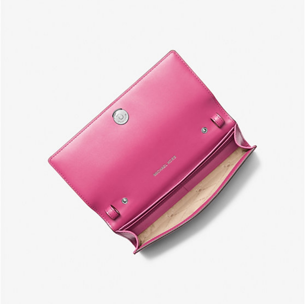 Michael Kors Carson Large Pebbled Leather Convertible Crossbody Bag (Dragonfruit - Picture 9 of 11